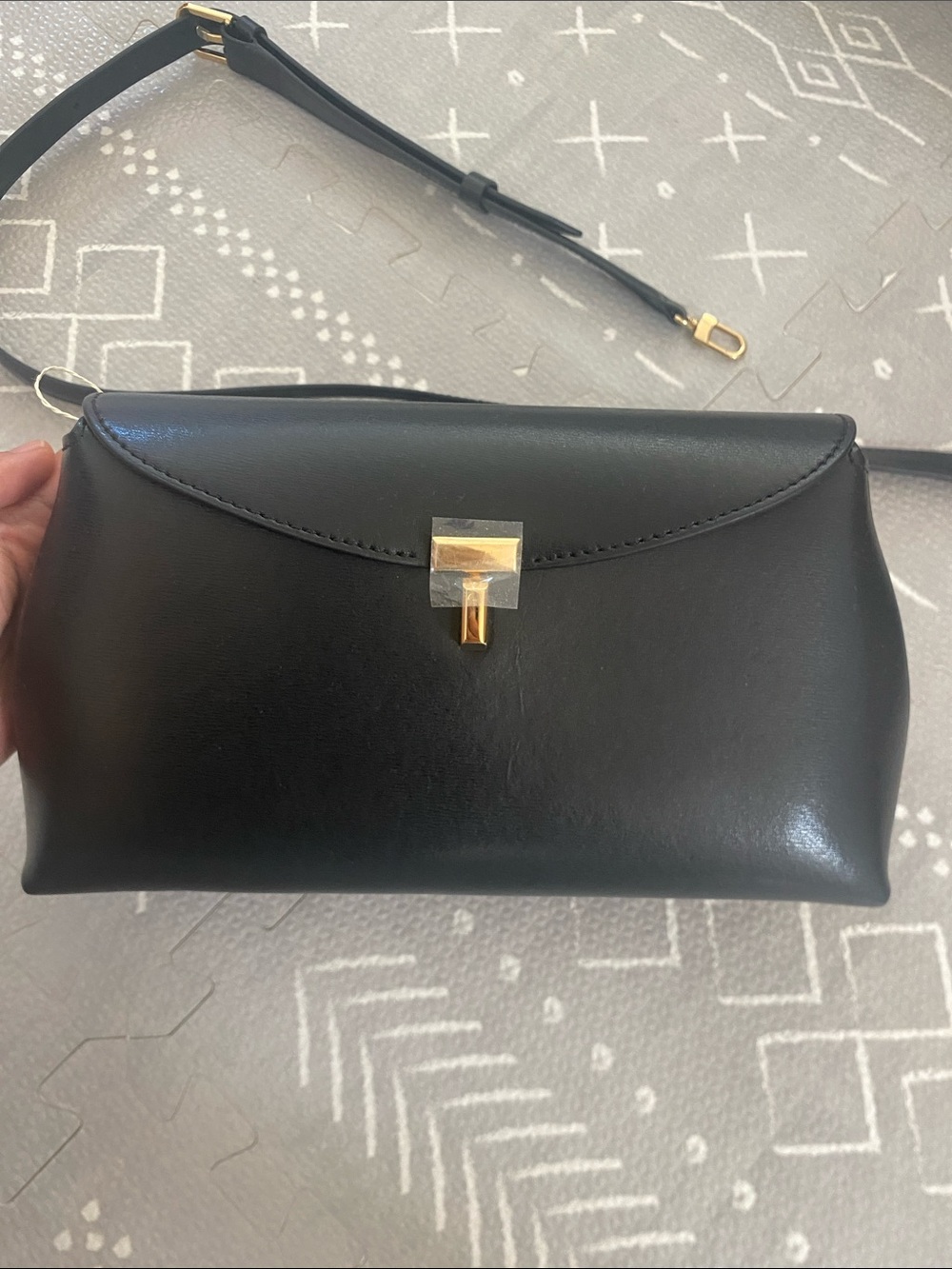 Toteme Black Leather Top-Handle Shoulder Bag